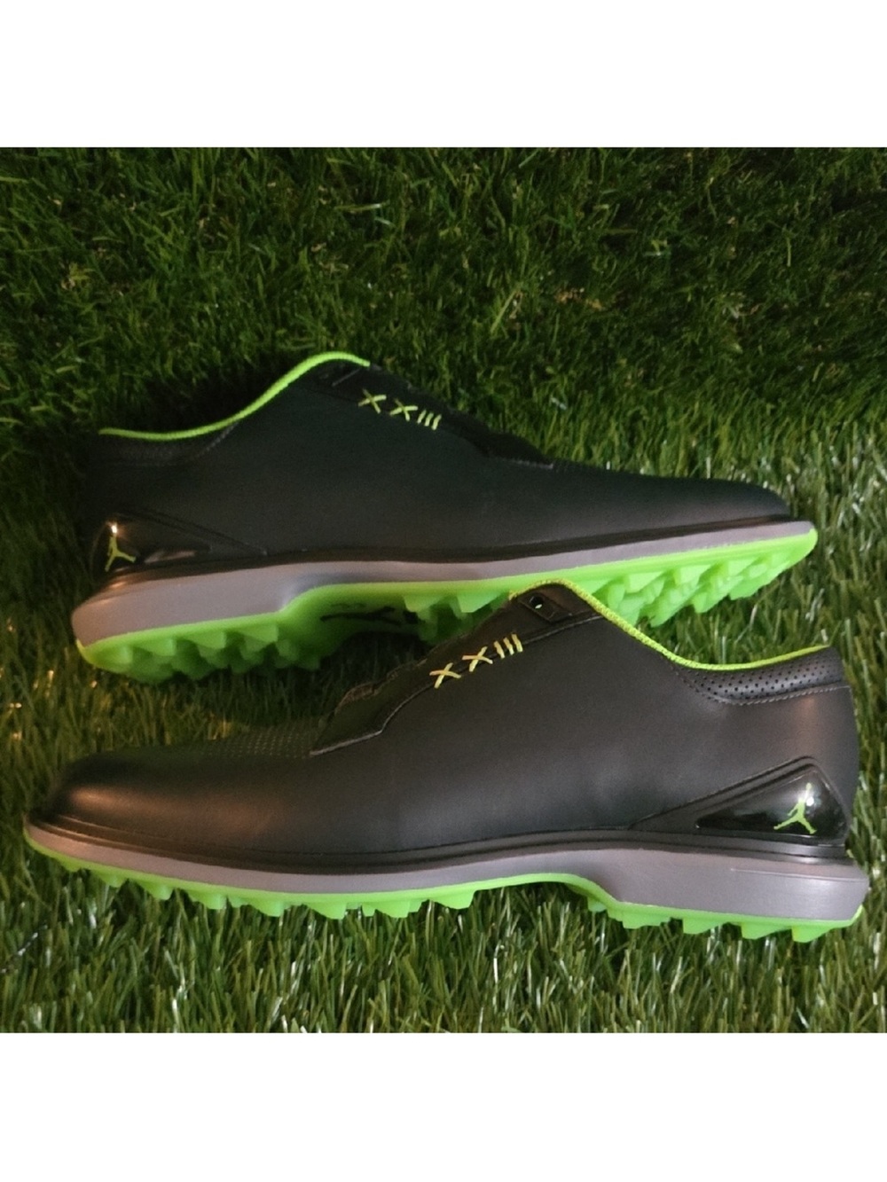 Jordan Men’s Black and Neon Green Golf Shoes